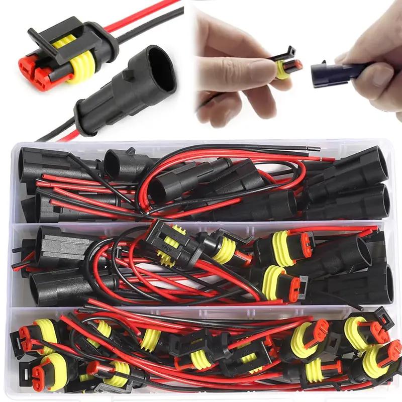 16 AWG Waterproof Electric Wire Connector Harness 2 Pins Male Female Car Boat 20 Sets