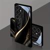 Black gold interwoven pattern glass phone case for Samsung Galaxy S26 S25 S24 S23 S22 S21 S20 fe/plus/ultra anti drop
