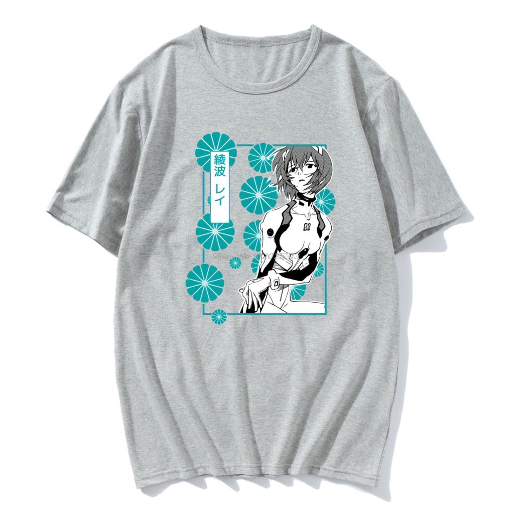 Summer Harajuku Ayanami Rei Japan Anime Funny T Shirt Unisex Black Casual Short Sleeve Tshirt Unisex Cotton Tshirt Unisexs Clothing