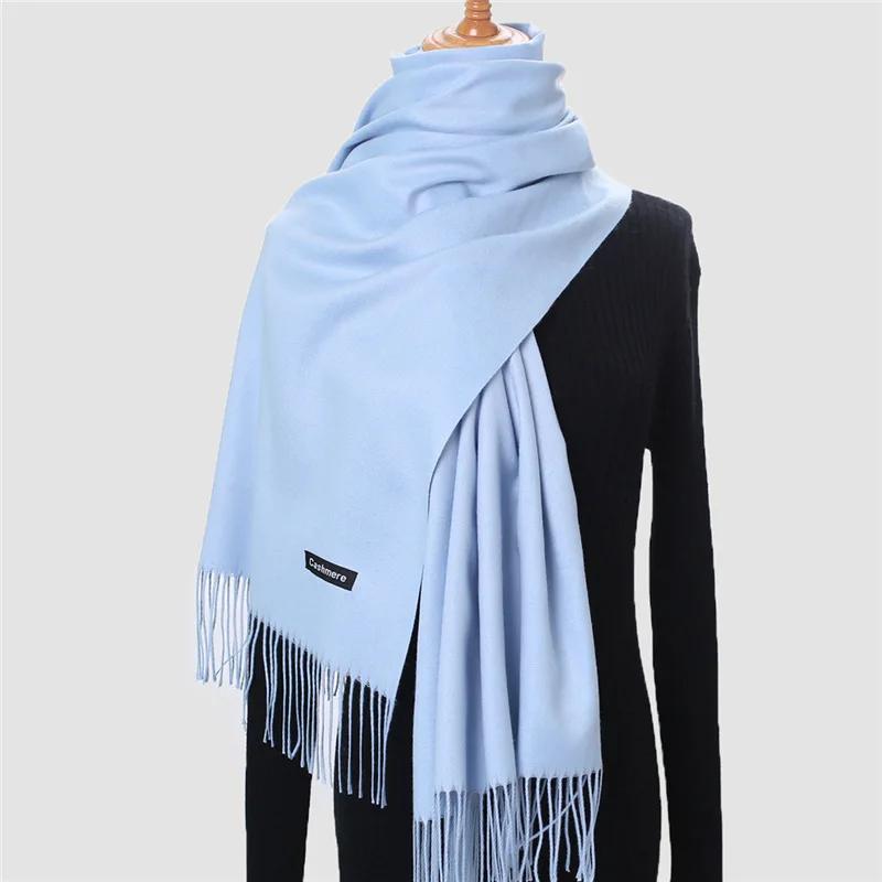 Autumn Winter Solid Imitation Cashmere Scarf for Men Women Tassel Intensification Warm Shawl Fashion Necklaces Wrap Long Scarves