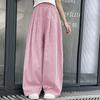 Solid Color Casual Pants Girl Elastic Waist Straight Summer Loose Breathable Wide Leg Pant Children's Summer Trousers
