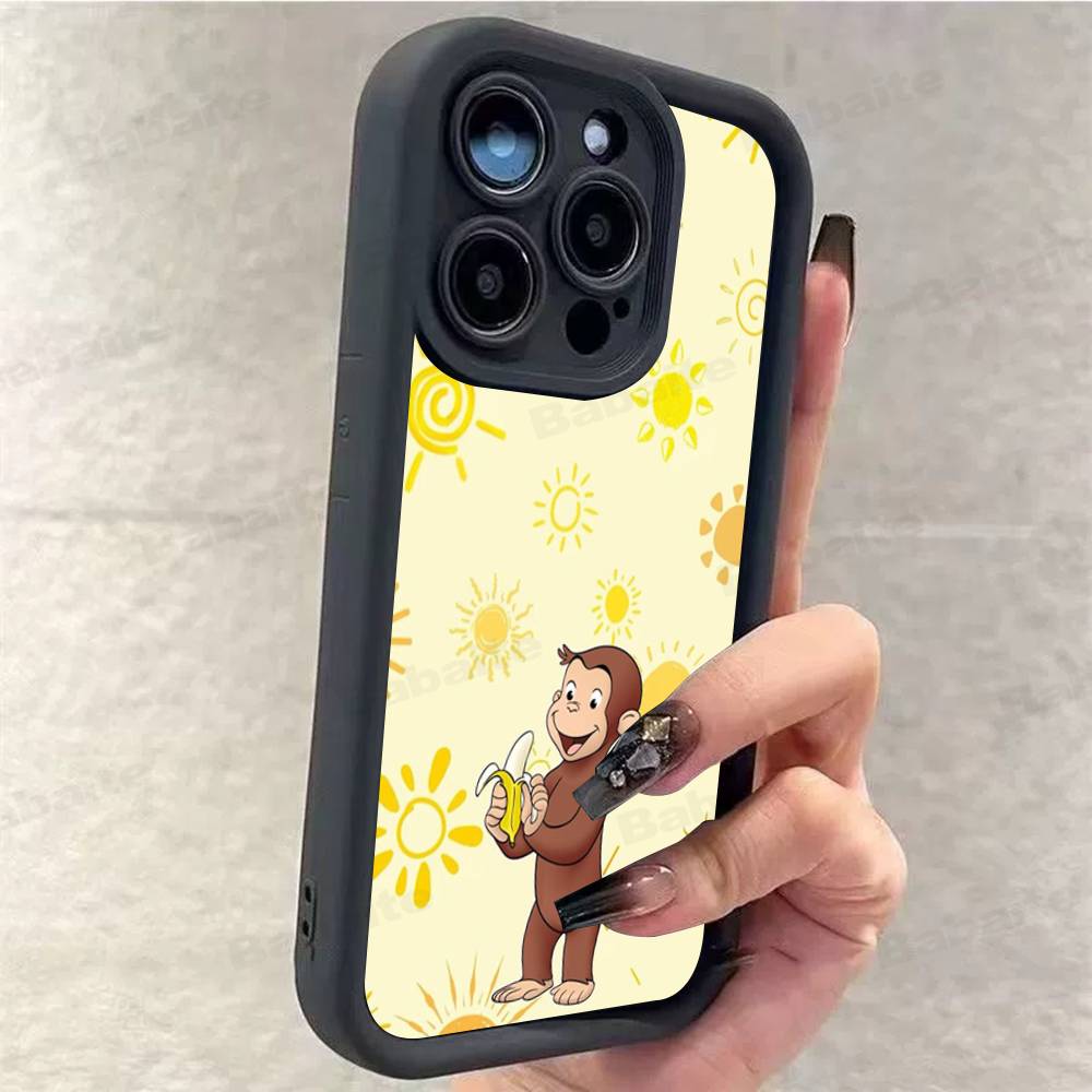Lovely Cartoon C-Curious Georges Phone Case For iPhone 17 16 15 14 13 12 11 Pro Max 16E Plus INS Soft Cover