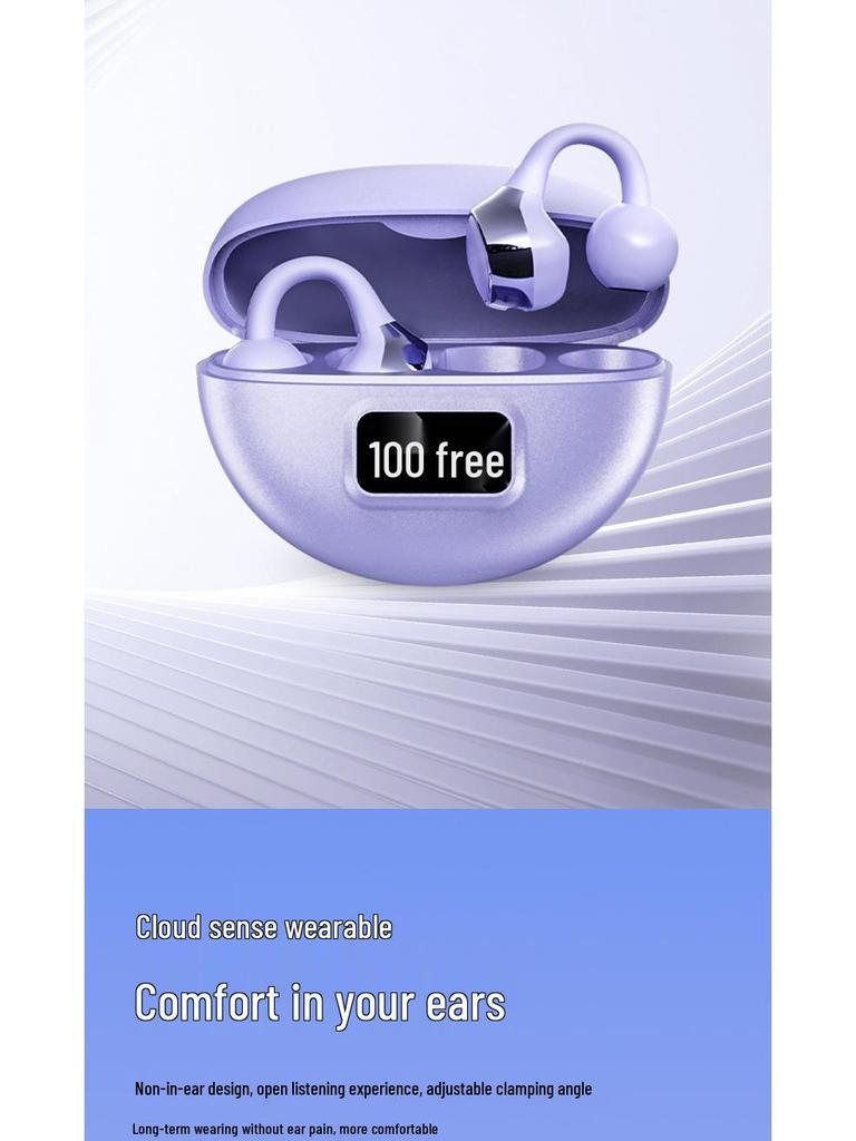 Open-Ear Wireless Sports Earphones - Mini Clip-On Design with Long Battery Life