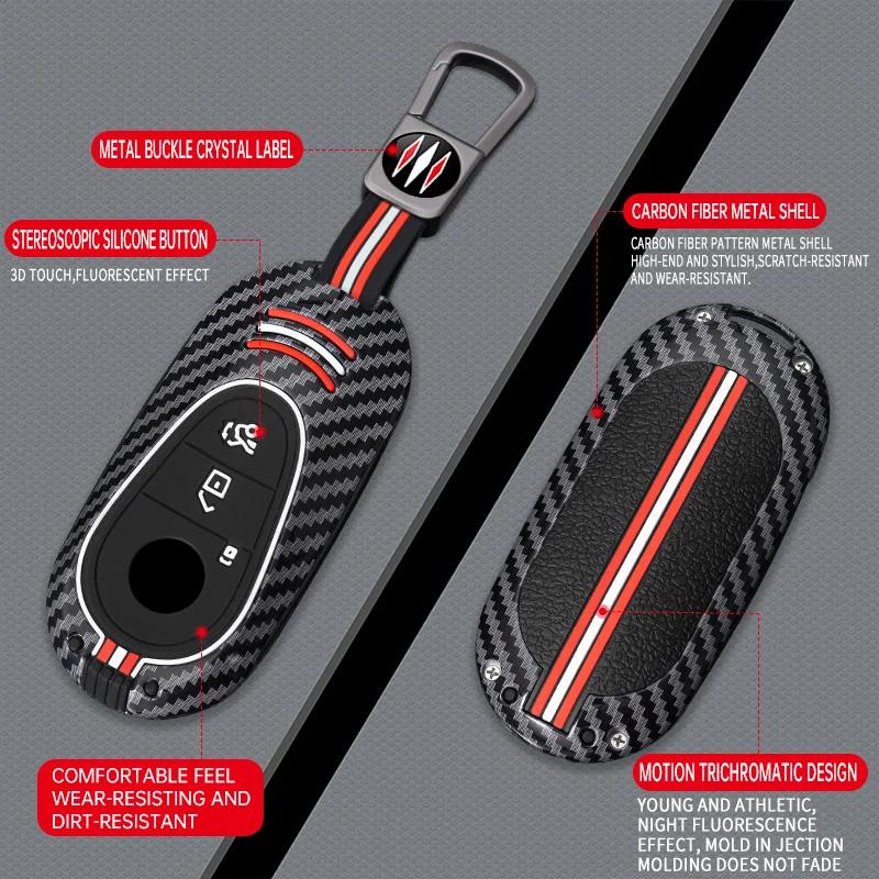 Styling Mouldings Car Key Fob Case Cover for Mercedes-Benz C S GLC EQE EQS Class W223 X254 V297 V295 W206 S206 X206