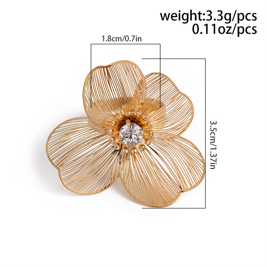 Elegant Ginkgo Leaf Flower Ring for Women, Vintage Gold Finger Ring Wedge Jewelry Accessory Gift