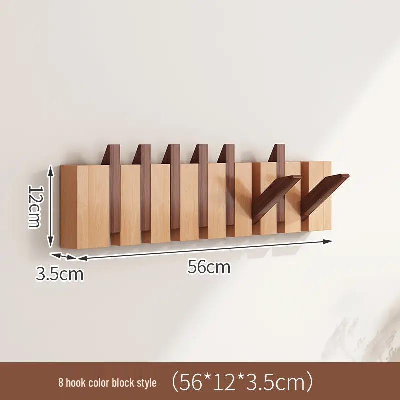 Solid Wood Wall-Mounted Piano Coat Rack with Entryway and Bedroom Hooks