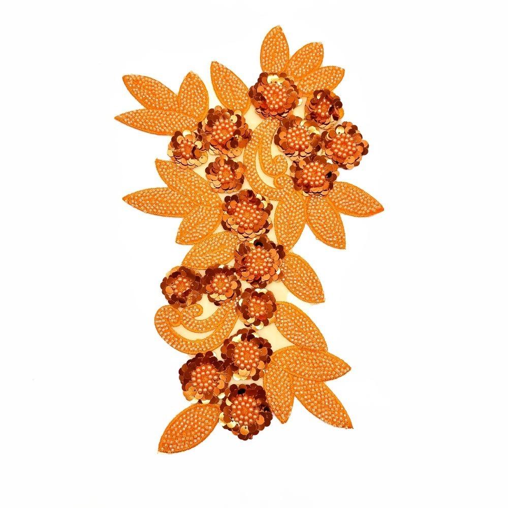 Embroidery Flower Mesh Sequin Embroidery Patches Decorative Clothing Sew Patches  Clothes