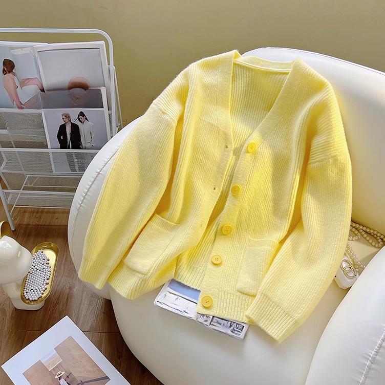 2025 Autumn Women Sweater Knitting Basic Fashion Tops Tees Cardigan Long Sleeve Korea Shirt Loose Coat