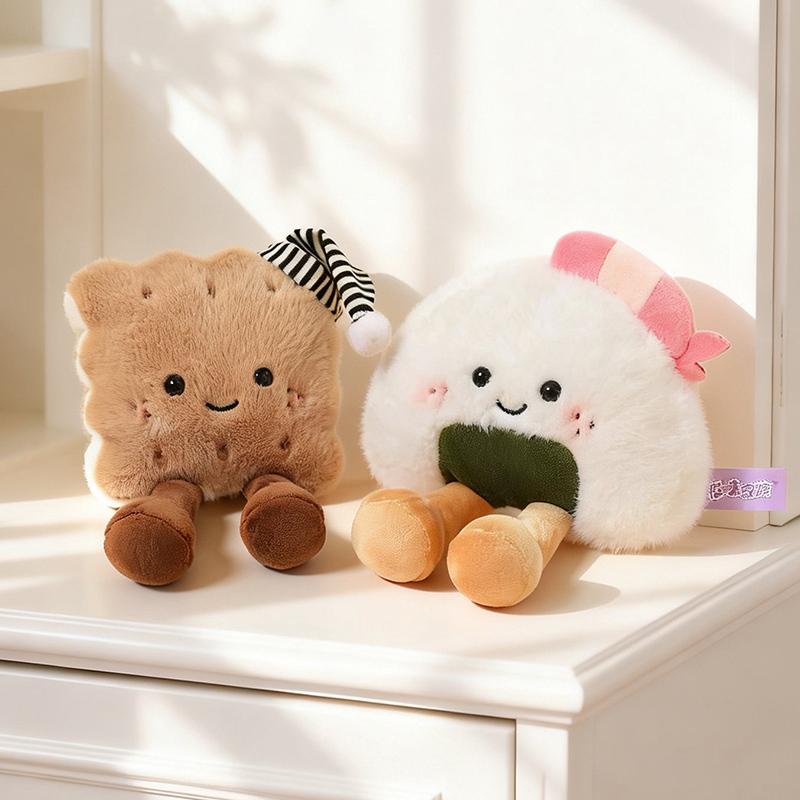 Cute Plush Fridge Magnets Food & Weather Themed Soft Toys (Onigiri,Donut,Sun,Moon,Star),Stuffed Animal Decor,Adorable Plush Gift