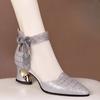 Damenschuhe Temperament Spitze Sommer Coole Stiefel Atmungsaktives Netz Coole Stiefel Mode Hohe Absätze Kurze Stiefel Damen Sandalen