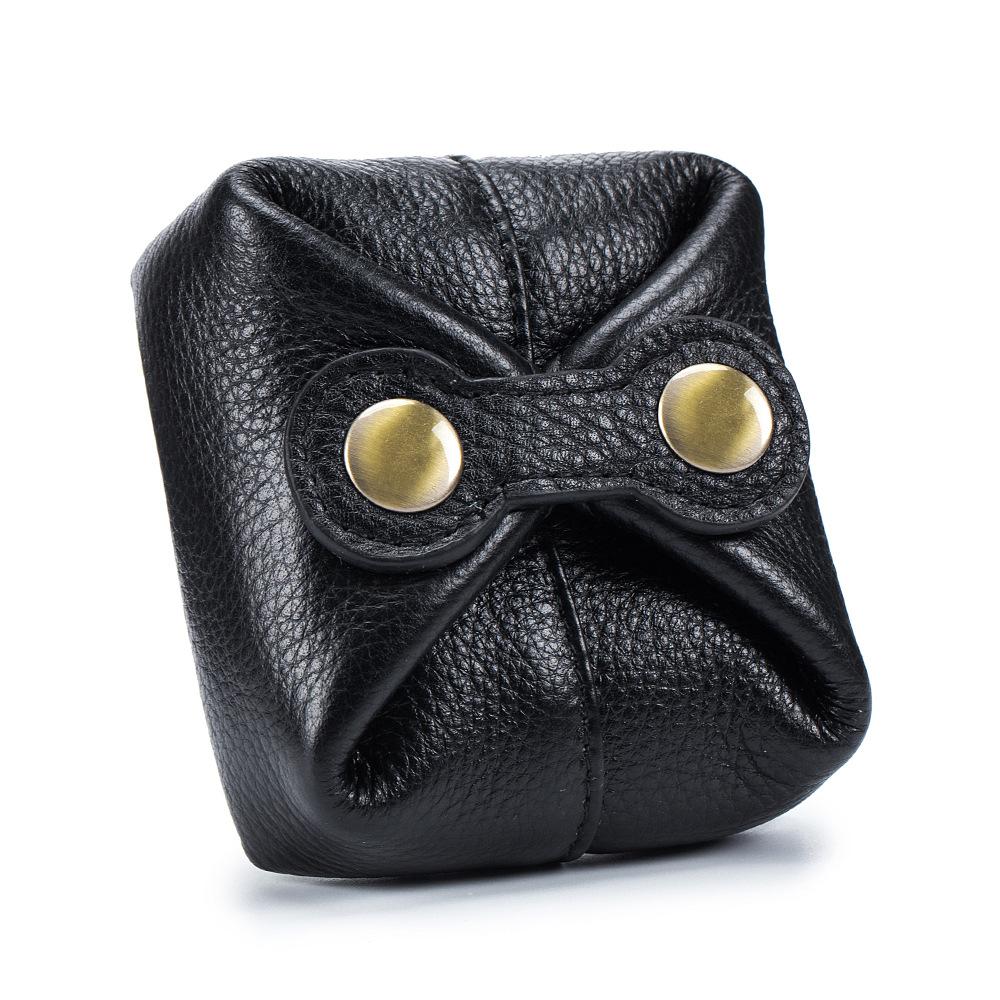 Cute Japanese and Korean change bag, soft cowhide mini, earphone key, women's coin lipstick storage bag, small bean bag.