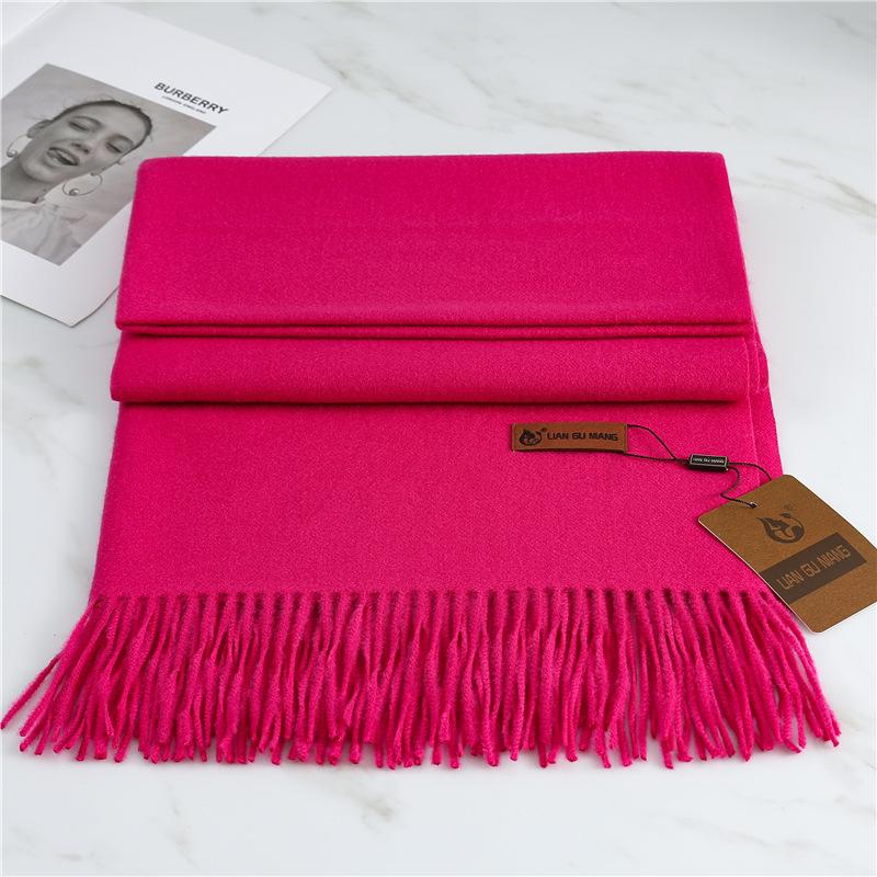 Scarf Imitation Cashmere 29 Colors Thick Warm Solid Color Scarf Shawl Women'S Winter Fashion Tassel Versatile Scarf Men