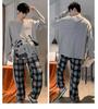 Herren Langarm Pyjama Set, Frühling/Herbst Freizeitstil, Draußen tragbar