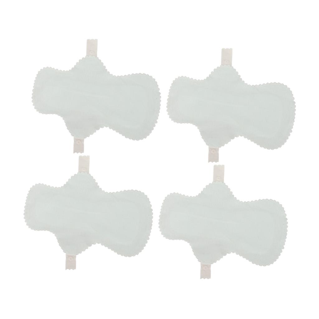 4PCS Washable Menstrual Pad Anti Leakage Breathable Pure Cotton Skin Friendly Reusable Sanitary Pad for Women Blue