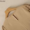 ZANZEA Blusa Casual Corta Larga da Donna con Ricami, Pizzo, Patchwork all'Uncinetto