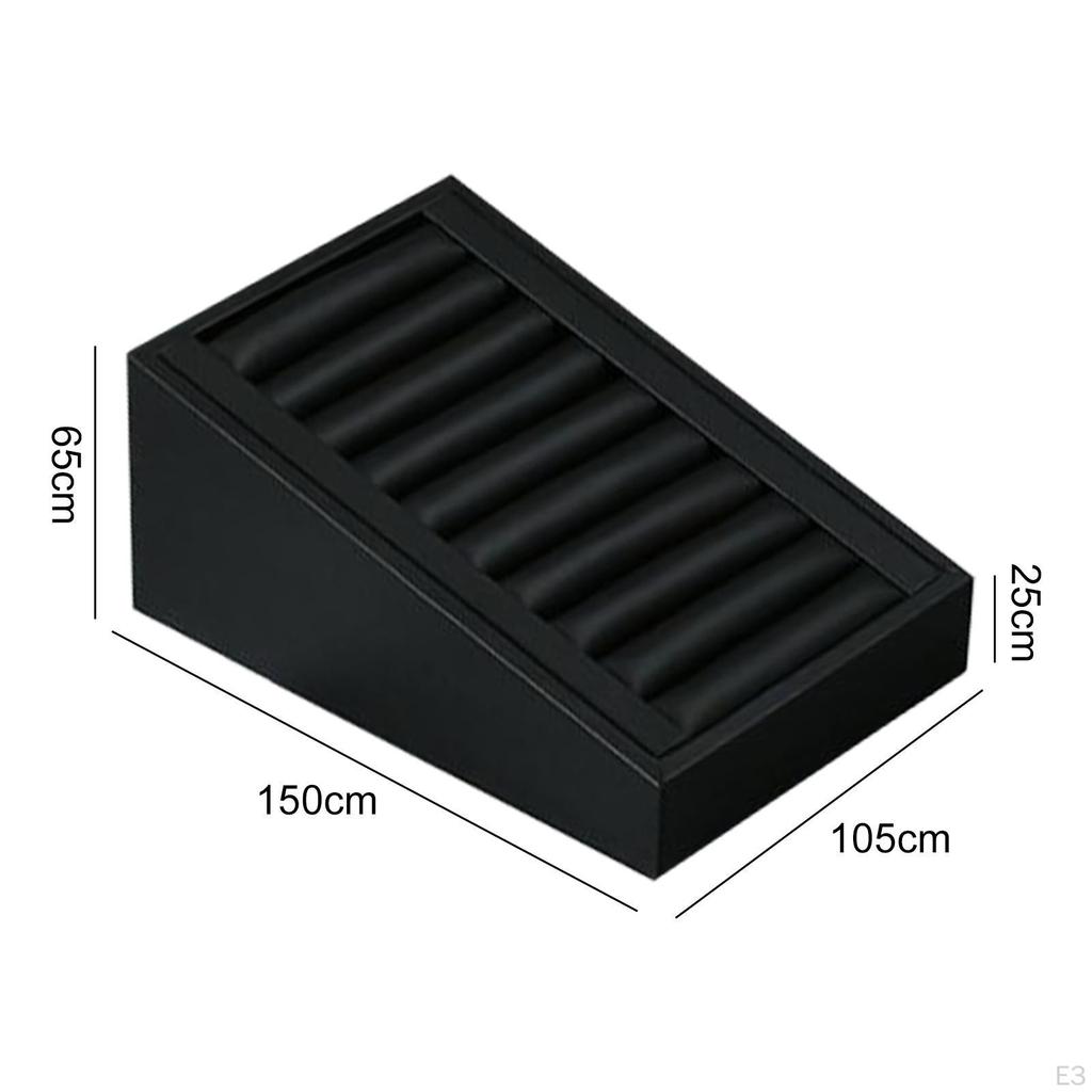 Leather Rings Display Tray Jewelry Organizer Case Showcase 7 Slots Stand for Exhibitions Bedroom