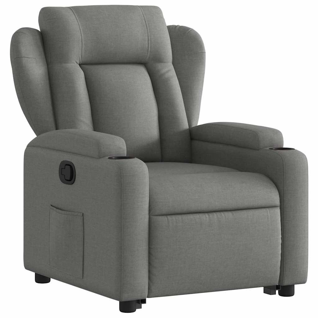 Vidaxl Lift and Tilt Recliner, Dark Grey, Fabric Upholstered