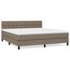 3140317 vidaXL Divan Bed with Mattress Taupe 180x200 Cm Fabric