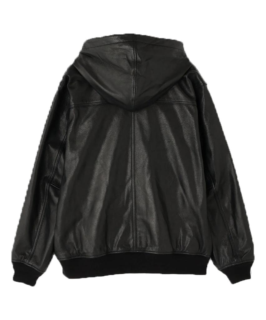 Avirex Goat Vegetable Leather Hooded Jacket / 7835950015 Black