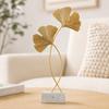 Golden Iron Gold Leaf Cement Base Ornament Hotel Room Desktop Decoration