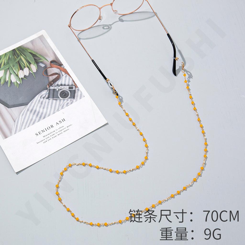 Color Crystal Glasses Mask Chain, New European and American Fashion Glasses Rope Mask Rope Non-slip Neck Lanyard