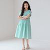 Girls' Korean Style Raglan Sleeve Summer Dress with Bowknot - Princess Fashion for Ages 8-12