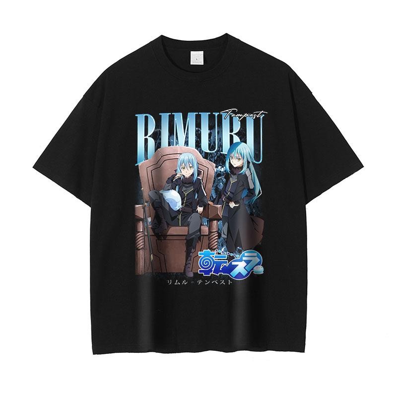 Anime That Time I Got Reincarnated As a SSlime T Shirts Streetwear Vintage Washed Rimuru Tempest Tshirt Oversize Tops Tees Unisex