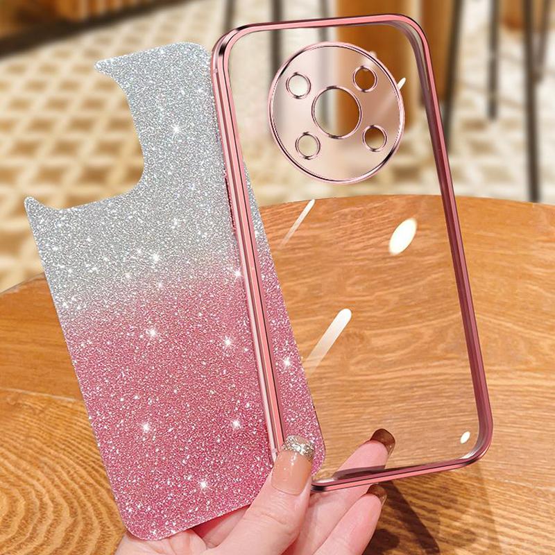 For Honor X9 Case Honor X9 5G Magic 4 Lite Phone Case Shiny Glitter Plating Silicone Camera Lens Soft Back Cover