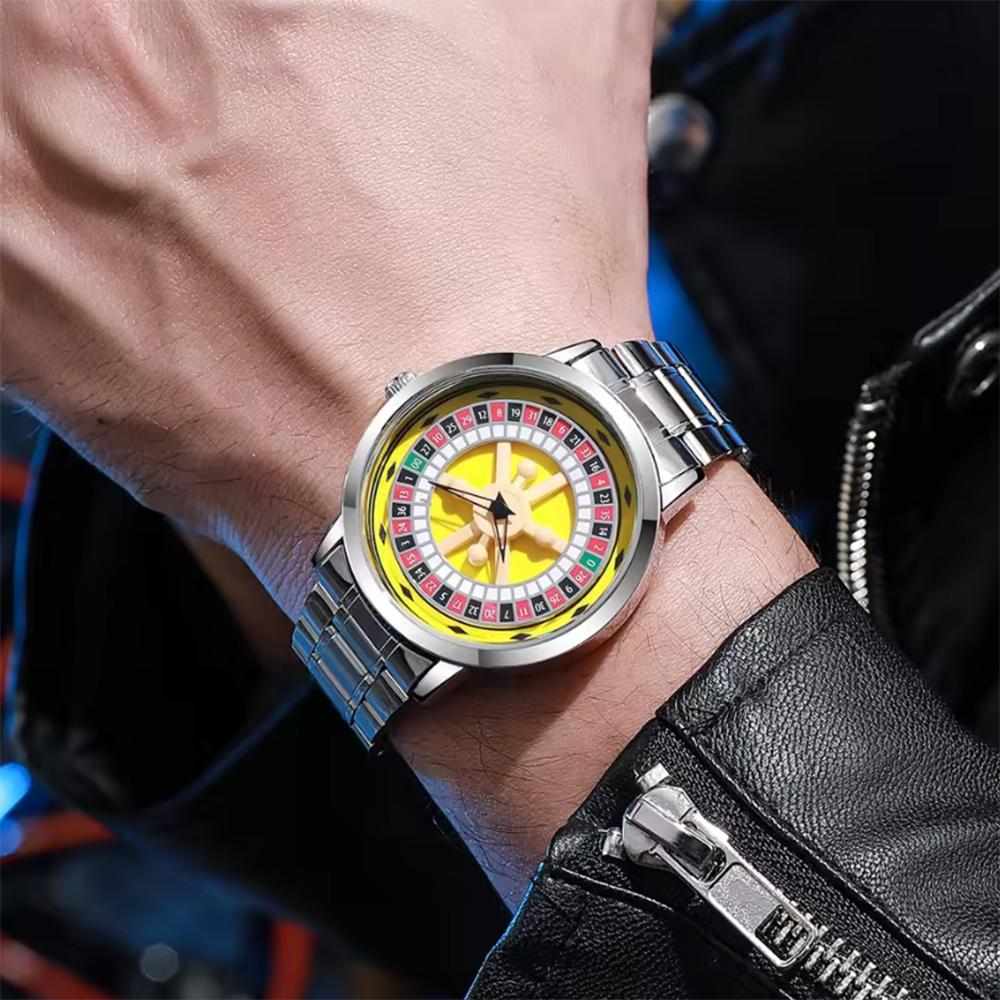 Top Luxury Men's Watch Stainless Steel Alloy Watch Men's Gambling Watch Quartz Watch