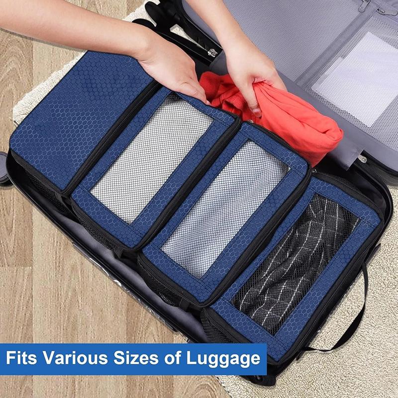 Suitcase Organizer High-Capacity Travel Luggage Organizer Hanging Shelve Packing Cube Closet Collapsible Hanging Storage Bags