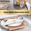 Germiwipe 200 Pcs Paper Napkin Band,Napkin Ring Self Adhesive, Matte Gold Silverware Wraps Bands,Table Setting Wedding Event Party Supply (Matte