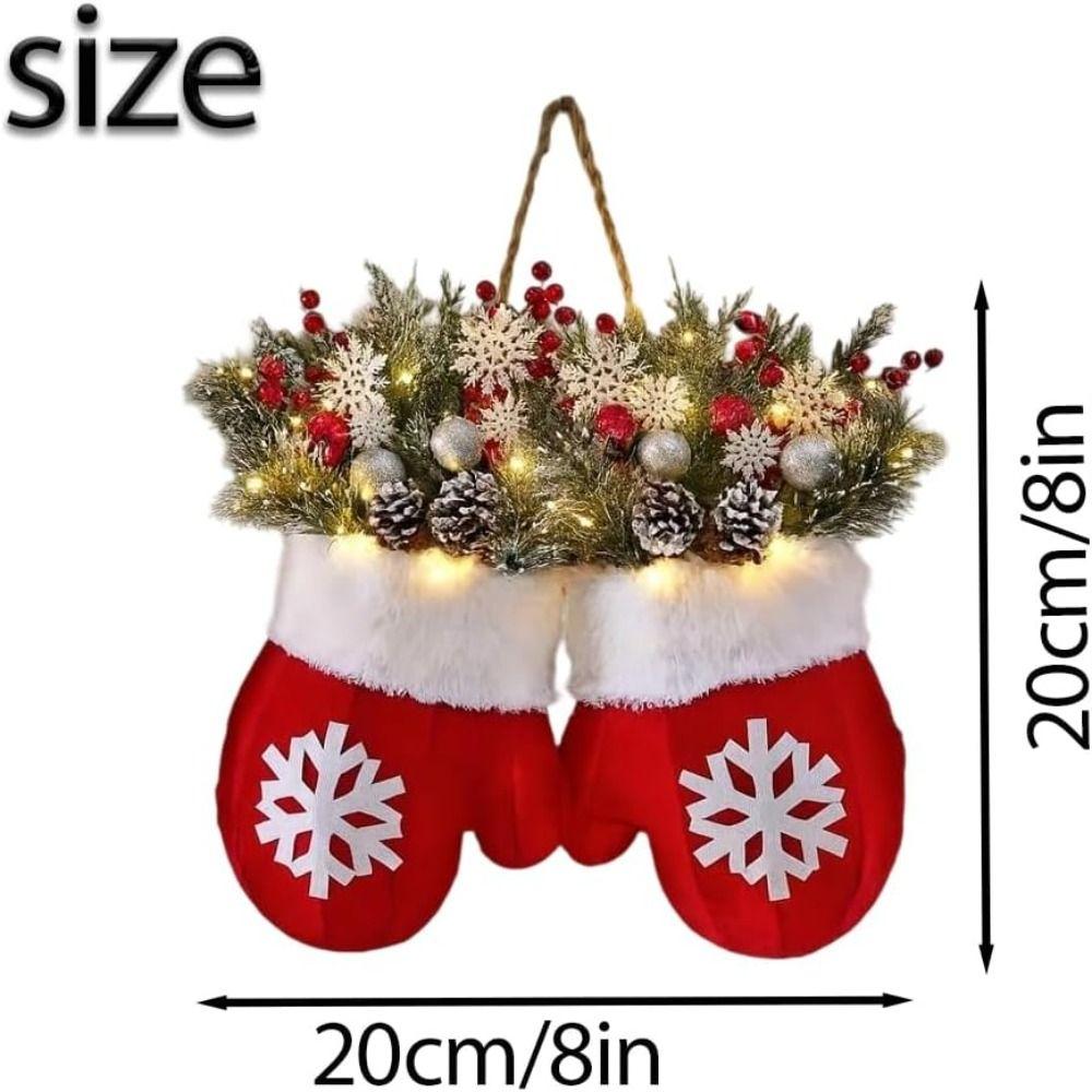 with 120 LED Lights Twinkling Christmas Mitten Wreath 10H Auto Timer Christmas Decoration Supplies Christmass Balls Hanging