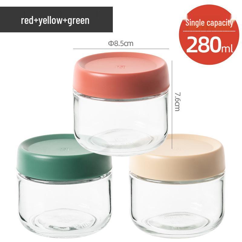 Glass Sealed Lid Container for Yogurt, Tea, Coffee, Dried Fruit, Honey, and Bird's Nest Portioning