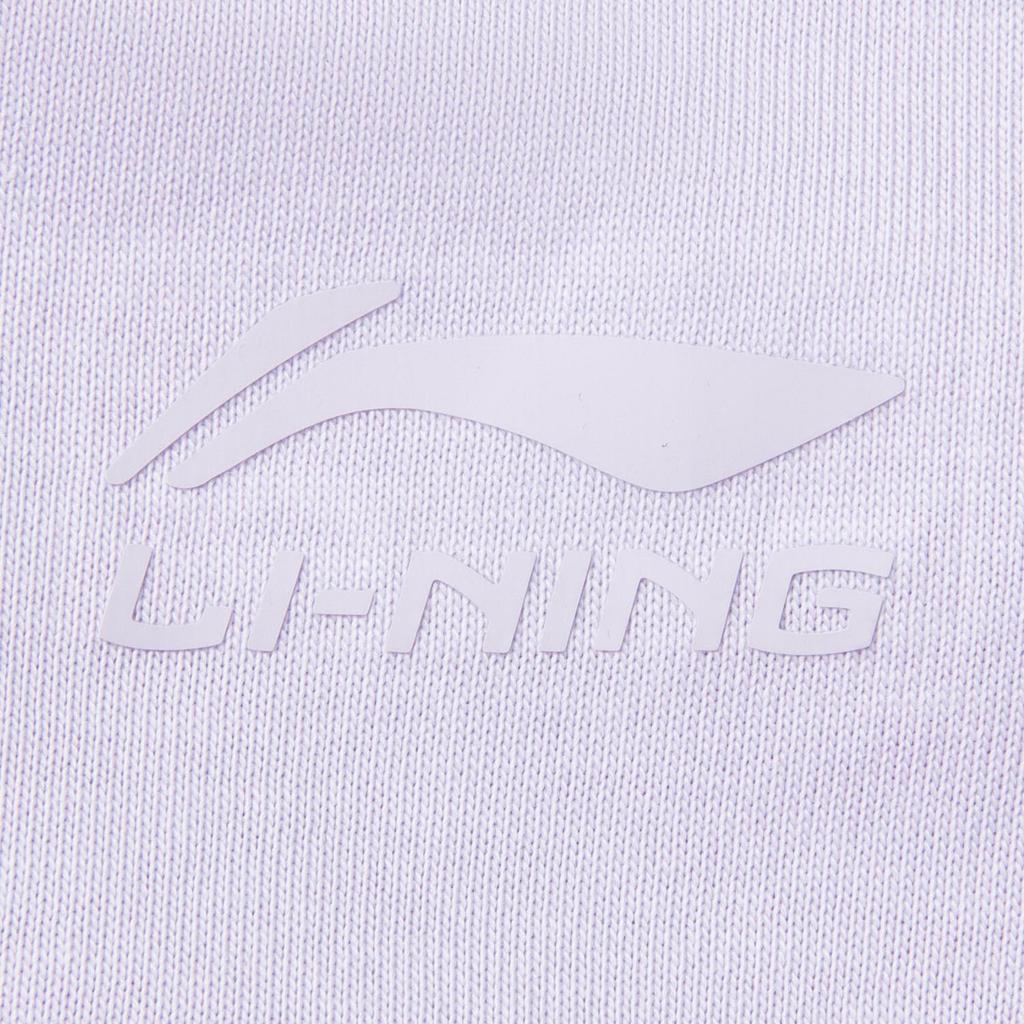 Li Ning Sports Trend Series Simple Casual Solid Color Round Neck Pullover Short Sleeve T-Shirt Women T-Shirts Purple AHSV186-6