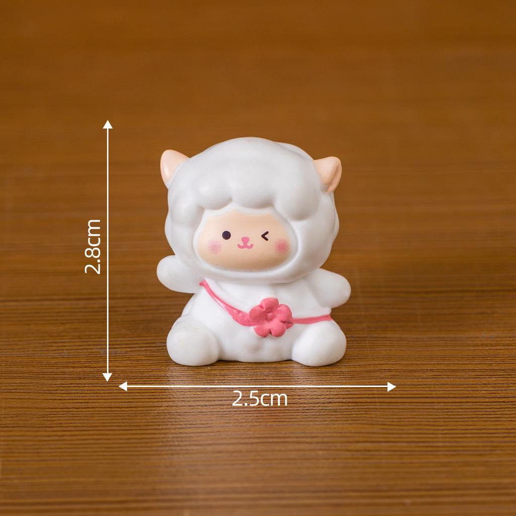Charming Sheep Cartoon Collectible Figures In Six Designs For Whimsical Home Accents