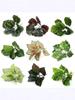 Artificial Pothos & Monstera Leaves Wall Decor for Living Room - Small Potted Greenery Arrangement