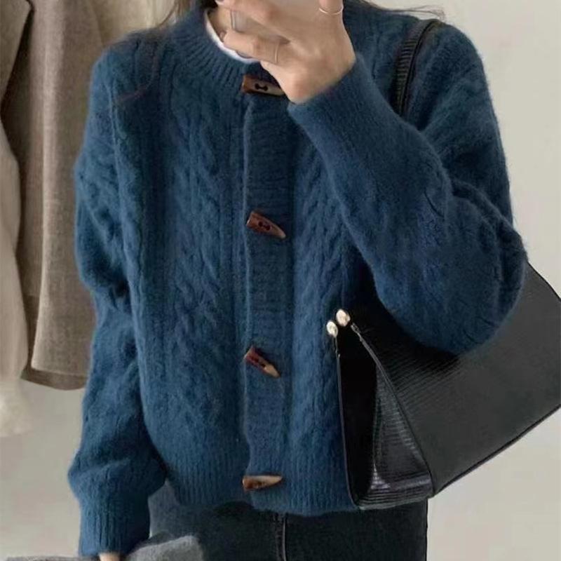 Pulls à manches longues et col rond pour femmes, mode décontractée, automne hiver, couleur unie, imprimé