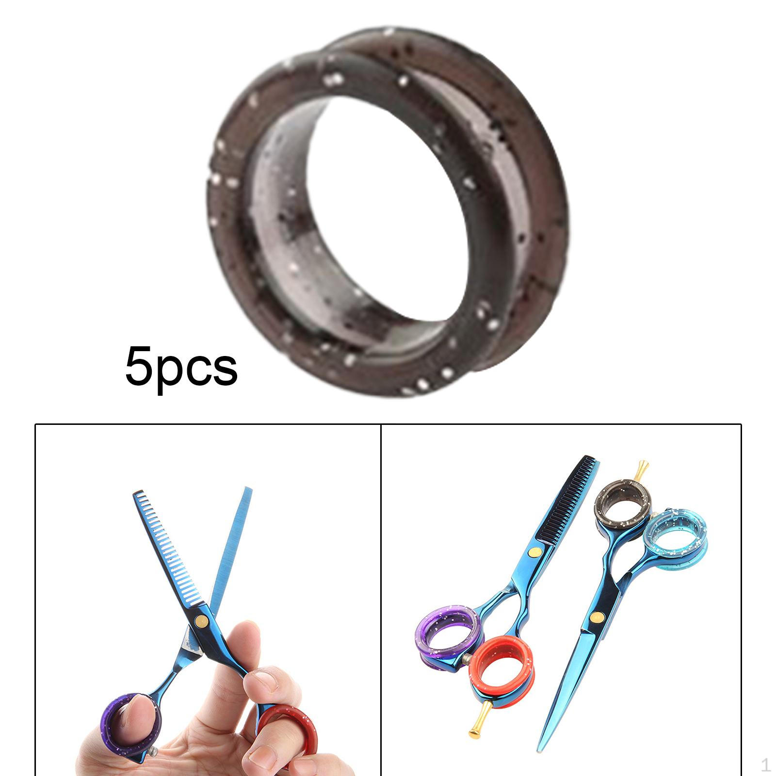 

5 шт. Ножницы Кольца для пальцев, ручки Вставки Уход Стрижка коричневый