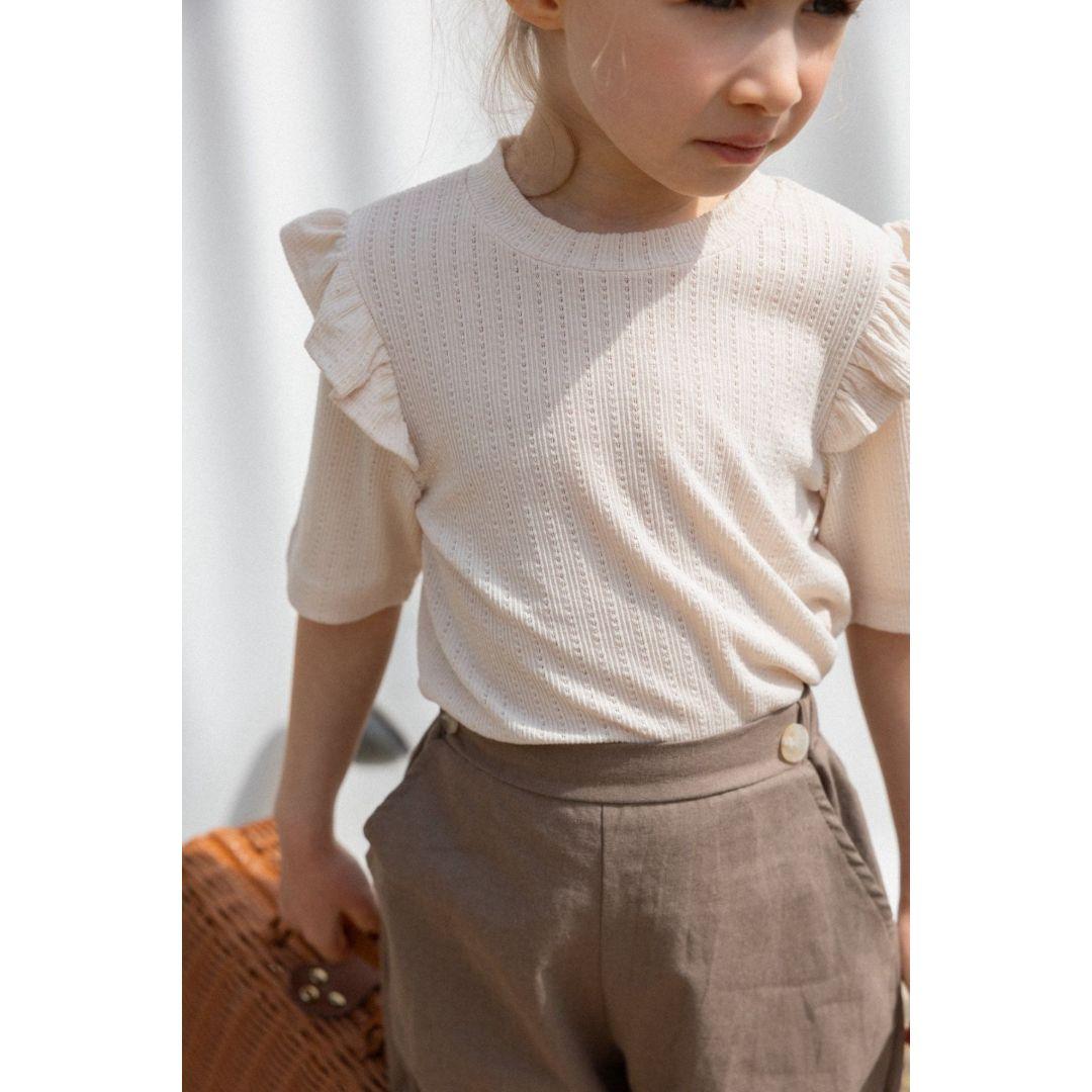 Girls Flutter Sleeve T-Shirt S
