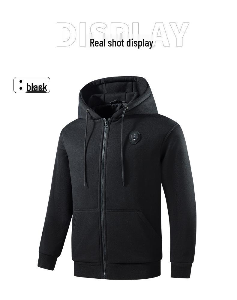 Heated Hooded Sweatshirt: Smart Couple's Jacket with Constant Temperature and Zipper