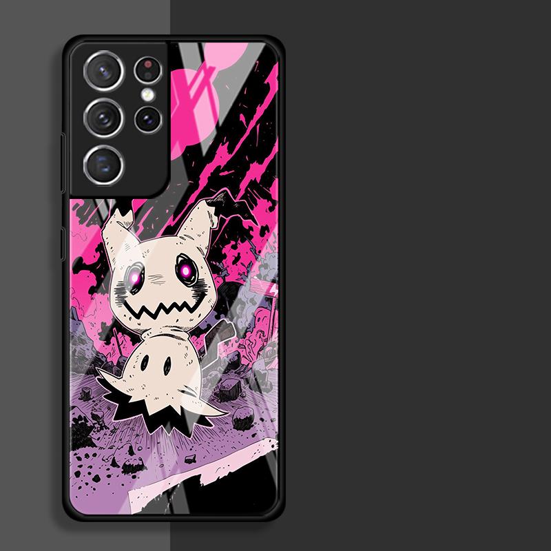 Anime Pokemon Gengar Luxury Phone Cover Glass Case for Samsung Galaxy S26 S25 Ultra S23+ S22 S25+ S21 S24+ S20 FE S23 Plus S24