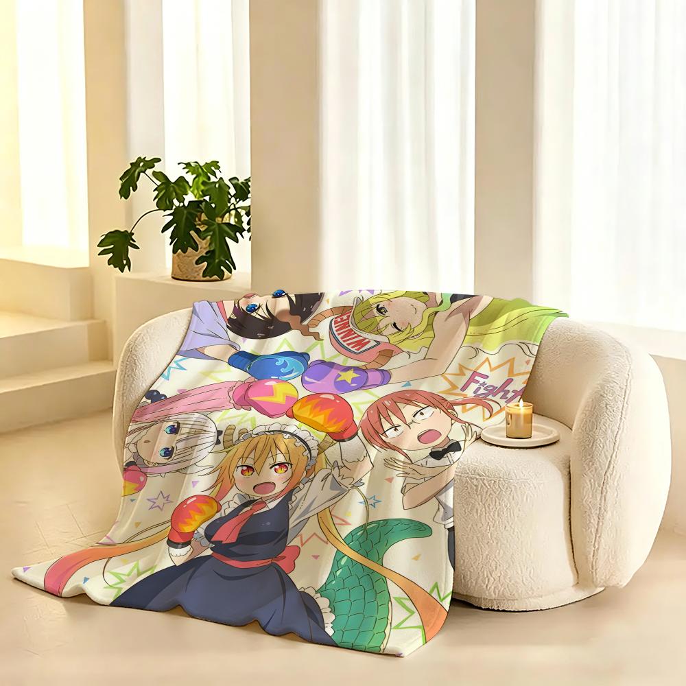 Anime M-miss K-kobayashi's Dragon Maid Throw Lightweight 240g Flannel Blanket Soft Skin-friendly for Summer Cooling