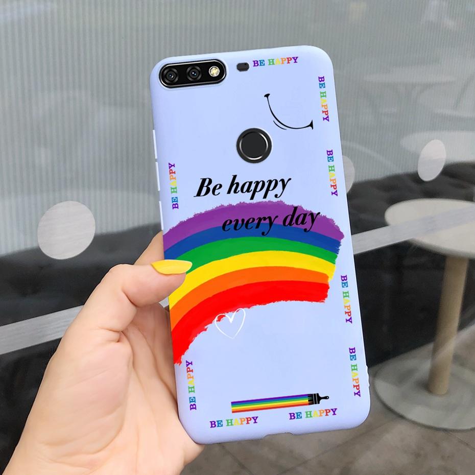 For Huawei Y7 Prime 2018 Lovely Printing Macaroon Silicone Soft Phone Case Back Cover For Huawei Y7 (2018) Y7Prime LDN-LX3 LX2