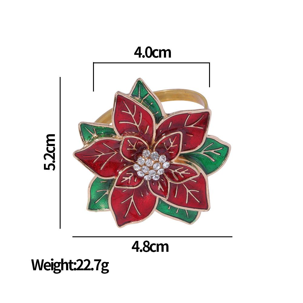 European and American Christmas Hotel Dining Table Set Table Hand Painted Rose Red Flower Napkin Ring Napkin Buckle Towel Ring