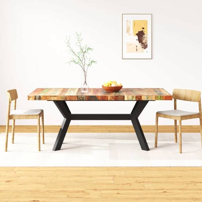 VidaXL Table de salle à manger Bois massif recyclé Acier 180 cm