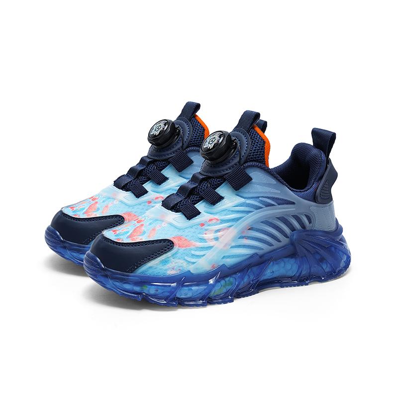 

Детские дышащие весенние новые универсальные туфли-ночные светильники для мальчиков и девочек 2024 года, модные детские повседневные мягкие и легкие 28 синий