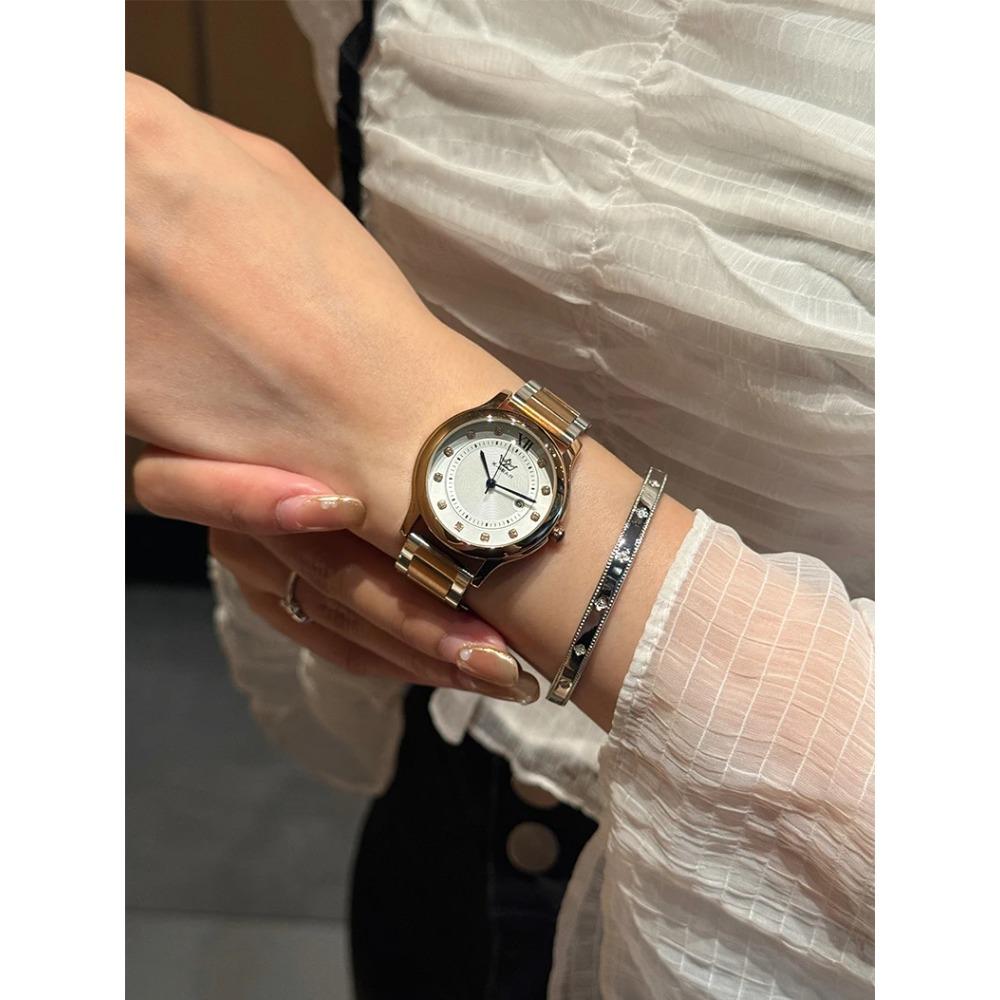 Women Watch Ladies Quartz Roman Numerals Day Date Calendar Watches Sapphire Glass Solid Steel Strap Women Wristwatch