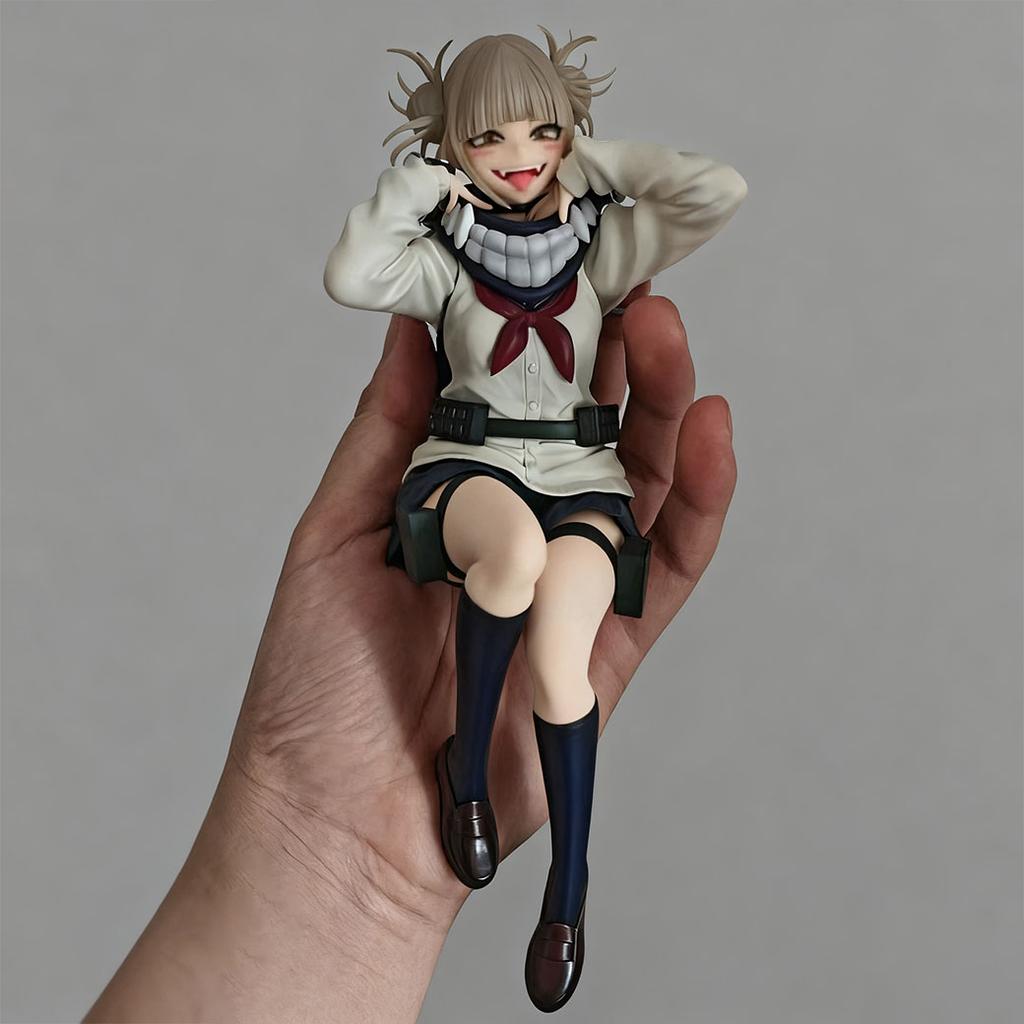 MHA Anime Figure Toga Himiko Action Figure Sitting Pose Uraraka Ochako Figurine PVC Model Statue Ornament Toy Birthday Gift 16CM