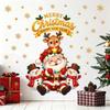 Cute Cartoon Santa Snowman Reindeer Christmas Wall Sticker Removable Bedroom Holiday Decor