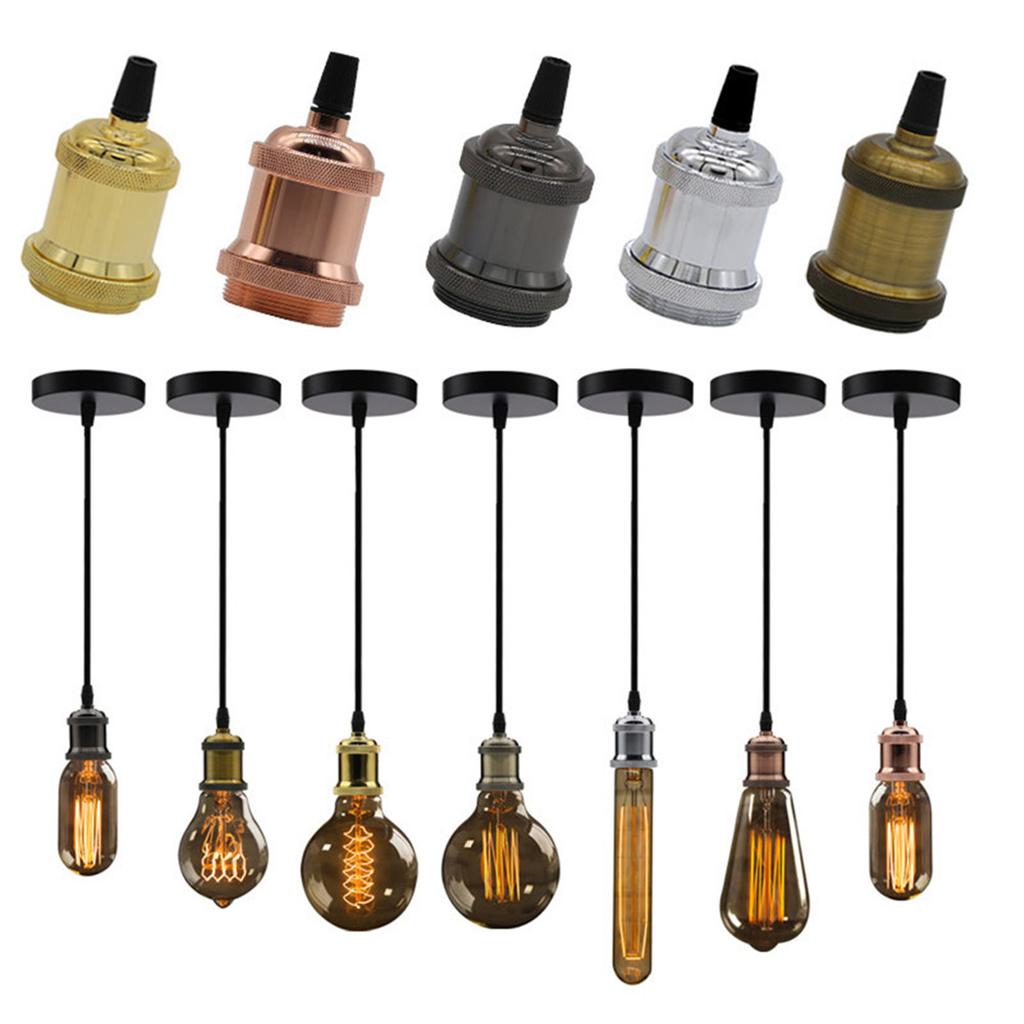 Pendant Lights Vintage Aluminum Edison Bulb Base Retro Industrial Pendant Fittings Lampholders Light Socket E27 Lamp Holder